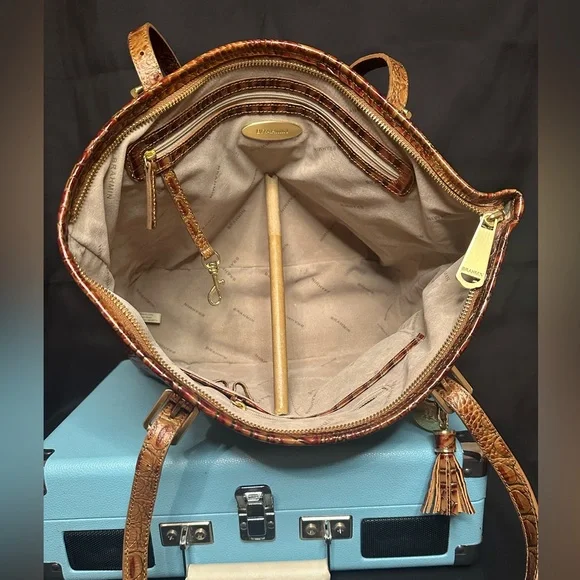 Brahmin Asher Tote & Card Wallet in Pecan Melbourne - Picture 6 of 15